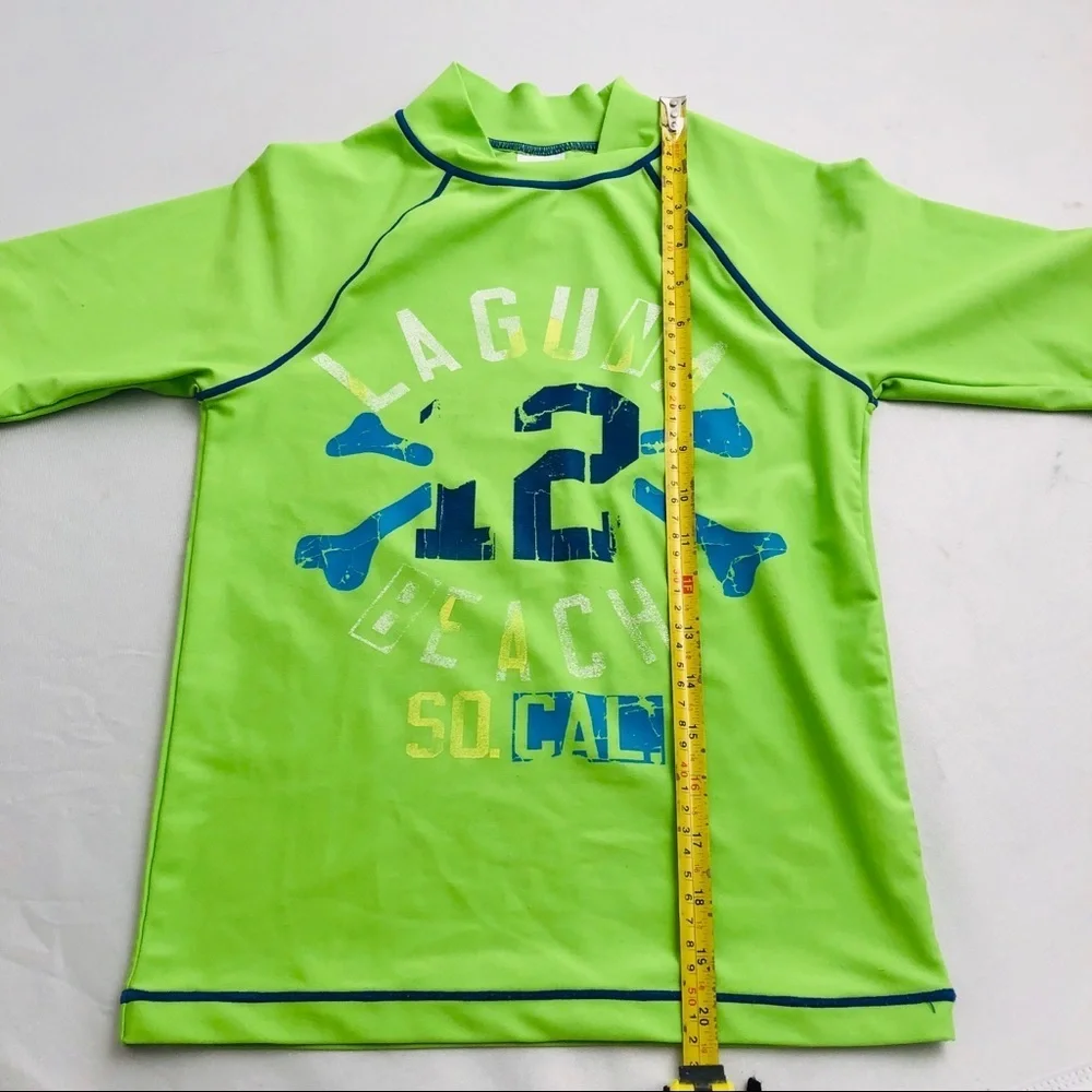 Cherokee neon green mock neck rash guard 8-10